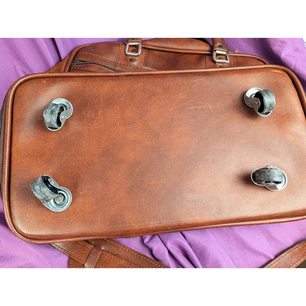 VTG Dresner Soft Shell Faux-Leather Luggage w/Keys Expandable 16 to 24